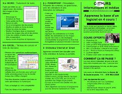 Voyez le dépliant des COURS OFFERTS par MultimediaWow.com avec Doris Dupuis en Outaouais